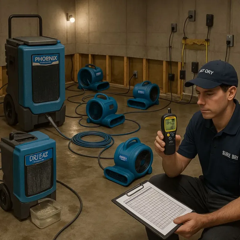 Structural Drying and Dehumidification process in Franklin County, TX